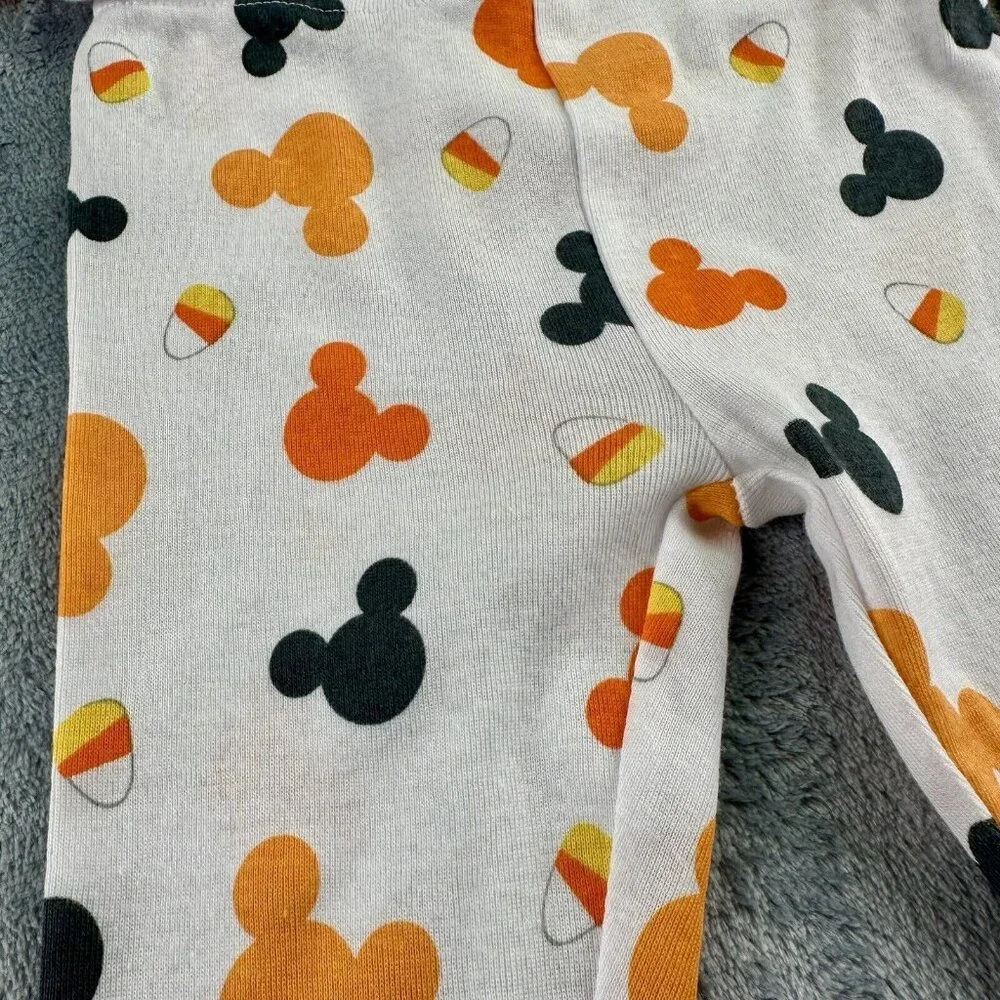 DISNEY Mickey Mouse 2‎ Pc Pajama Set Girl's Sz 18 mos. Orange Spookie Cotton NWT
